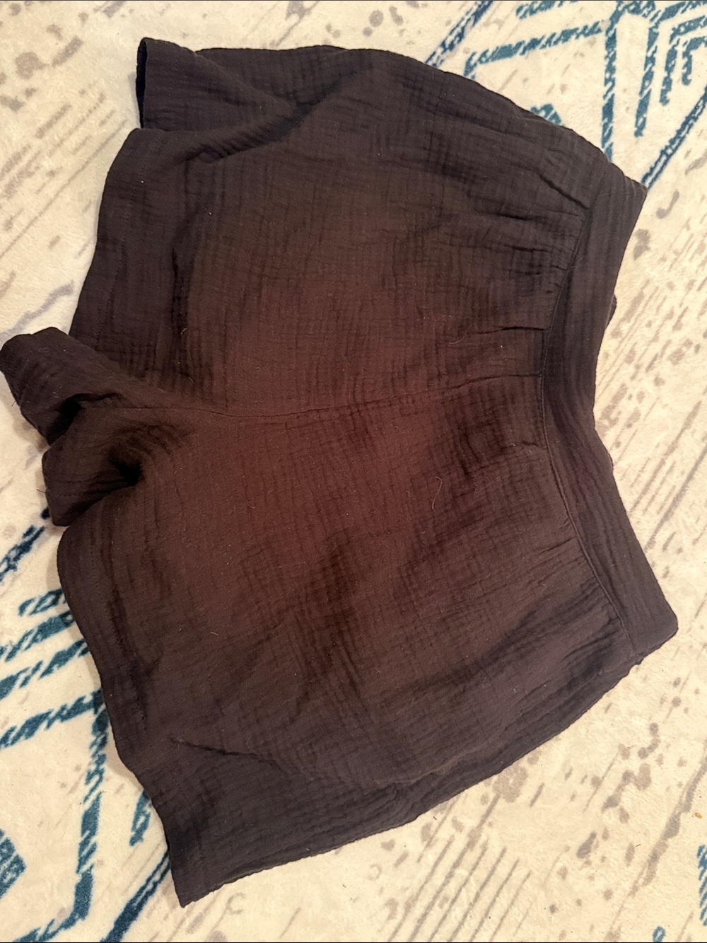 Ardene Black High-Waist Textured Shorts